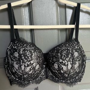 VS Dream Angels Lightly Lined‎ Black Rhinestone Demi Bra